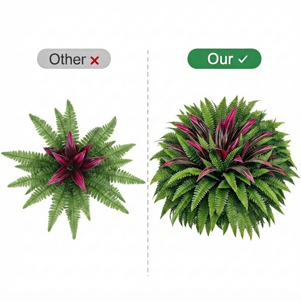 🔥LAST DAY SPECIAL 50% 🌿UV-Resistant Artificial Fern & Red Dracaena Decorative Plants – Full, Lush & Fade-Resistant!