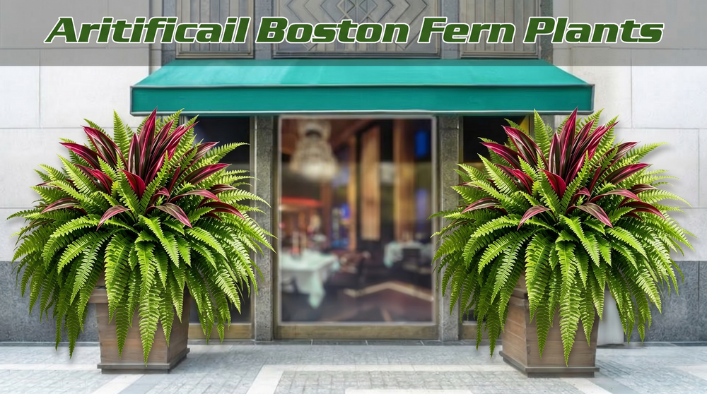 🔥LAST DAY SPECIAL 50% 🌿UV-Resistant Artificial Fern & Red Dracaena Decorative Plants – Full, Lush & Fade-Resistant!